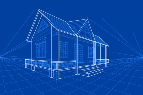 Simple blueprint building vectors design 08 simple building blueprint   