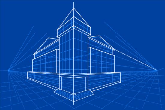 Simple blueprint building vectors design 07 simple building blueprint   