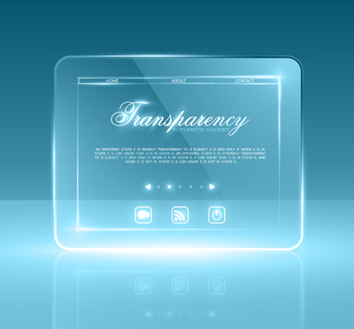 Transparent glass website template vector website transparent glass   