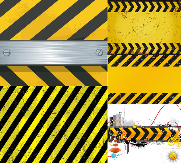 Warning band pattern background vector material wire drawing Warning tape tools roadblocks metal many-storied crack buildings building   
