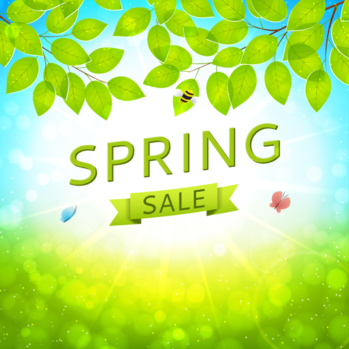 Green spring sale background vector 03 spring sale green background   