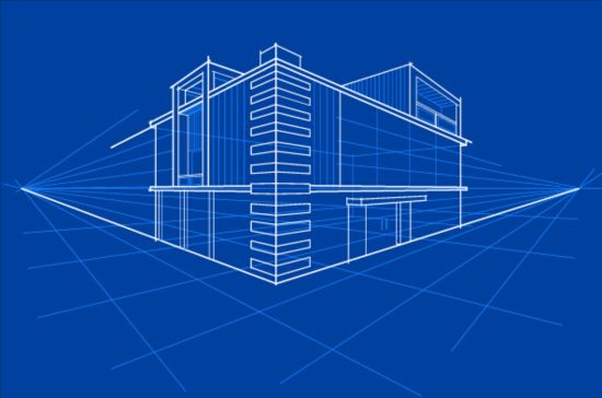 Simple blueprint building vectors design 03 simple building blueprint   