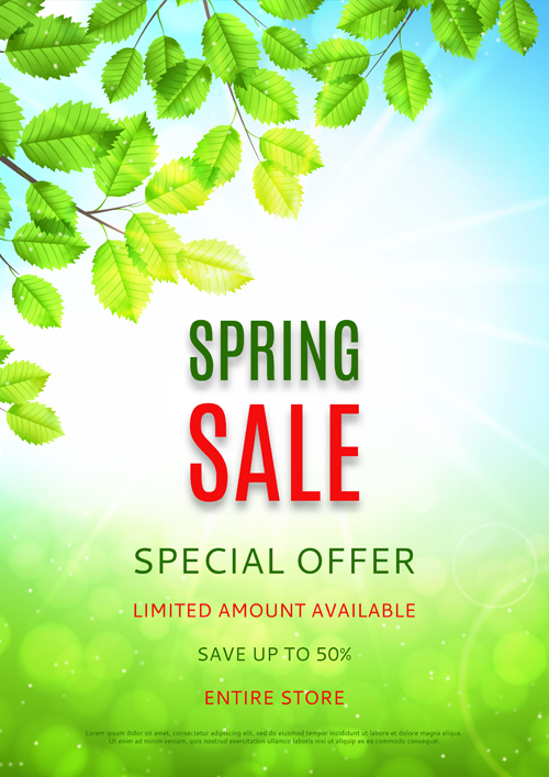 Green spring sale background vector 01 spring sale green background   