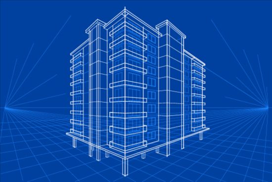 Simple blueprint building vectors design 02 simple building blueprint   