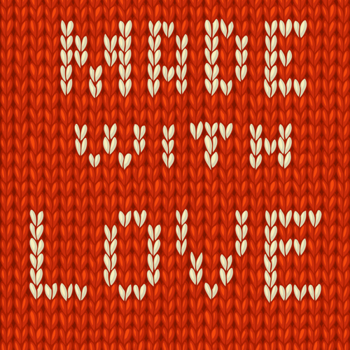 Red knitted pattern with love vector red pattern love knitted   