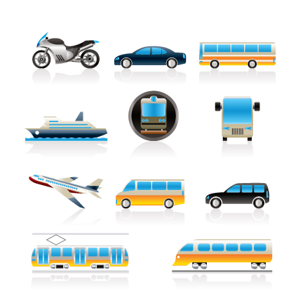 Different transport icon design vector set 04 transport icons icon different   
