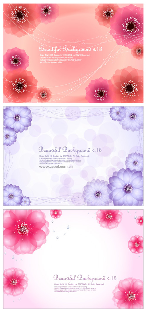 The flower background vector graphics flowers dynamic dream background   