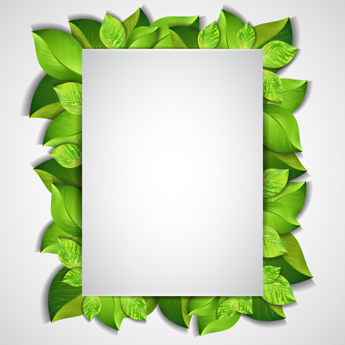 Green leaves frame vectors set 03 leaves green frame   