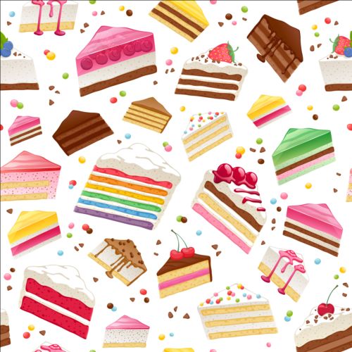 Colored cake seamless pattern vector seamless pattern colored cake   