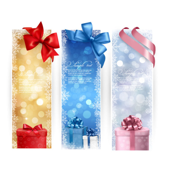 colorful Gift box and banner design vector 03 gift colorful box banner   