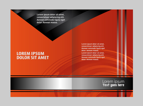 Black with red brochure cover template vector 06 cover chure black   