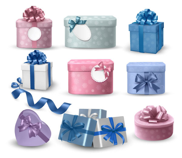 colorful Gift box and banner design vector 01 gift colorful box banner   