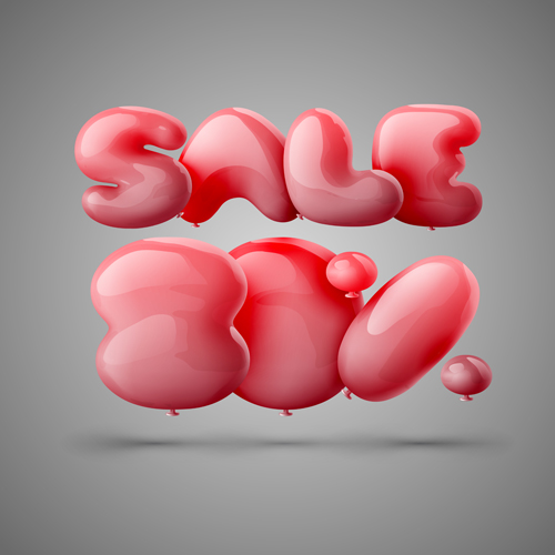 Balloons with sale discounts vector material 07 sale discounts balloons   
