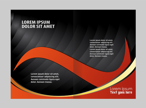 Black with red brochure cover template vector 05 cover chure black   