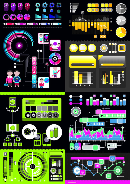 Website of business infographics 01 webpage elements data drawing charts business icons business data   