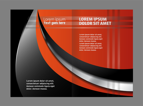 Black with red brochure cover template vector 03 cover chure black   