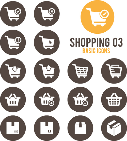 Shopping round icons vector design 03 shopping round icons design   