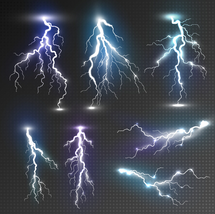 Realistic lightning illustration vector 01 realistic lightning illustration   