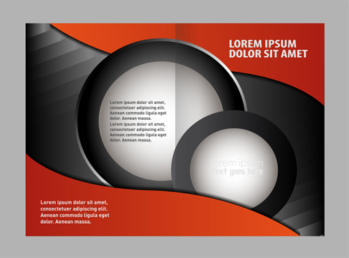 Black with red brochure cover template vector 02 cover chure black   