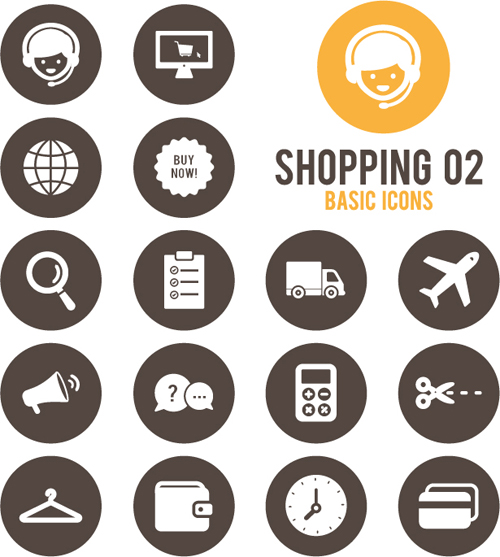 Shopping round icons vector design 02 shopping round icons design   