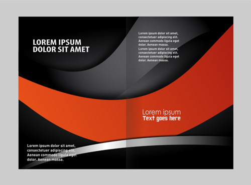 Black with red brochure cover template vector 11 cover chure black   