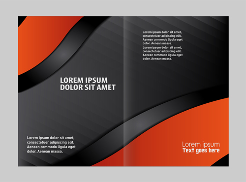 Black with red brochure cover template vector 01 cover chure black   