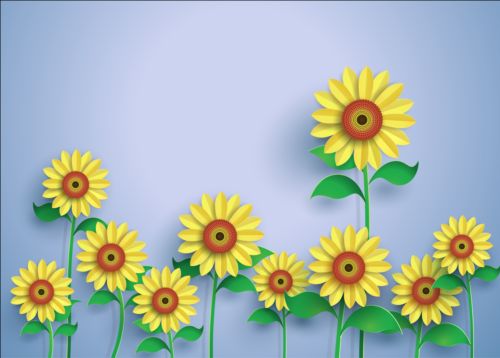 Beautiful sunflower vector material sunflower material beautiful   