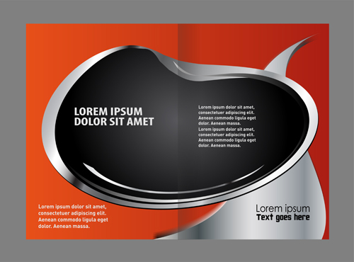 Black with red brochure cover template vector 09 cover chure black   