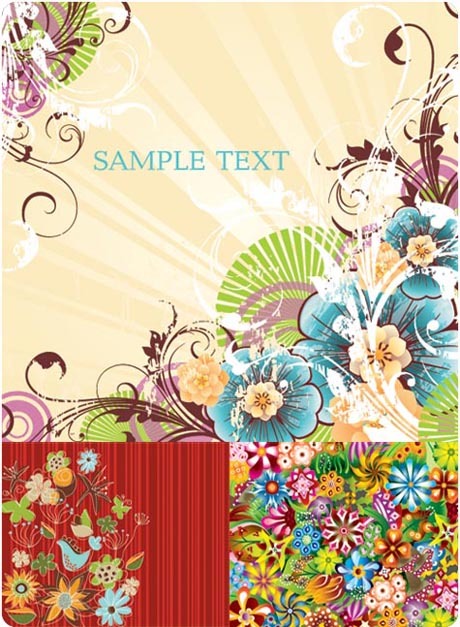 Colored Floral background art vector flowers flower background figures design background   