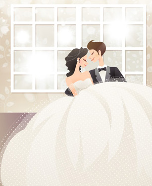 Sweet wedding set 81 vector sweet marriage vector windows South Korean material men and women marriage life couples   