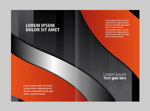 Black with red brochure cover template vector 07 cover chure black   