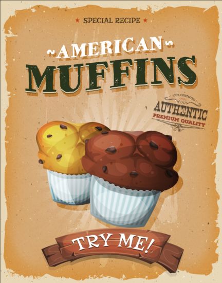 Muffins poster vintage vector vintage poster Muffins   