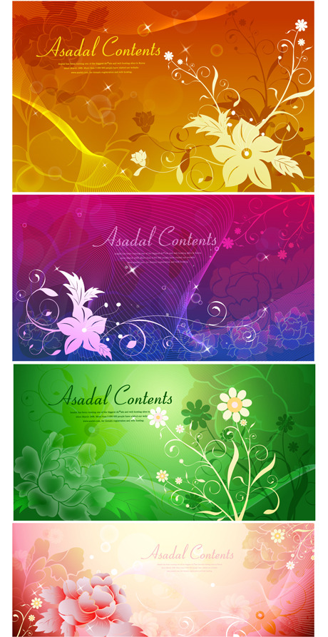 Decorative pattern background decoration vector flowers design material cool decoration colorful   