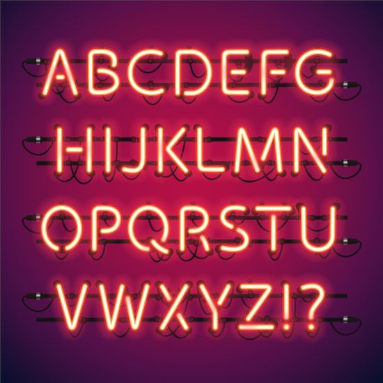 Lights with alphabet creative vector lights alphabet   