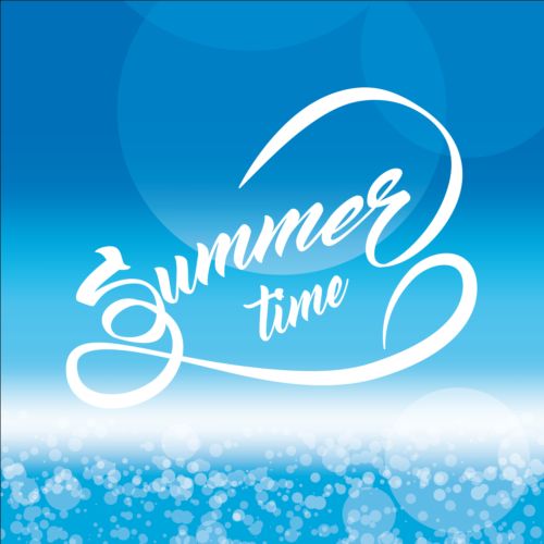 Summer time text logos design vector 02 time text summer logos   