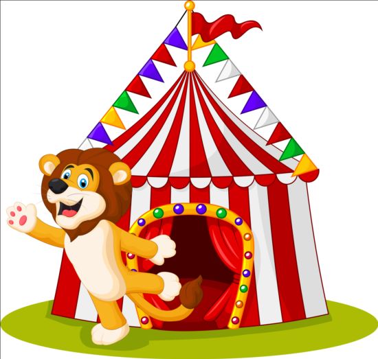 Circus with cute lion vector lion cute Circus   