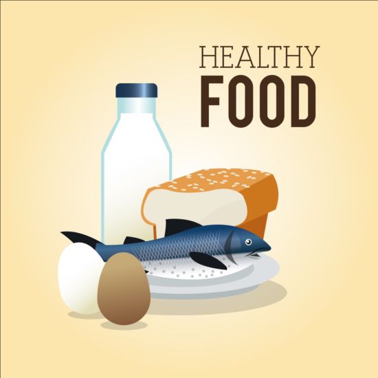 Healthy food illustration design vector 01 Healthy food   