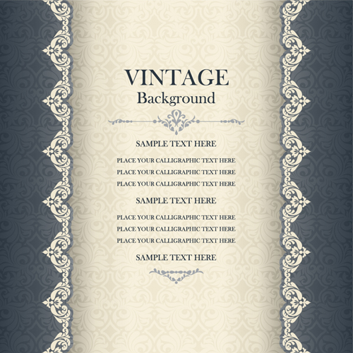 Vintage background with decor floral vector 10 vintage floral decor background   