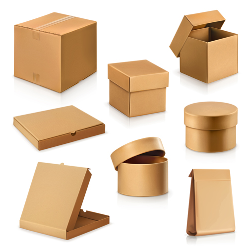 Various cardboard boxes vector Various cardboard boxes   