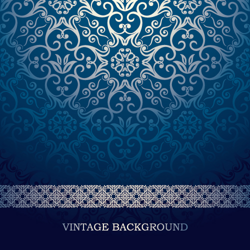 Vintage background with decor floral vector 06 vintage floral decor background   