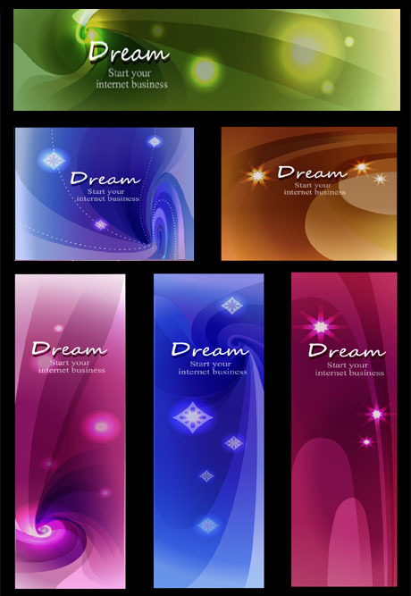 Abstract dreamlike patterns design elements template ornamentation fluid fantasy dynamic Abstract vector   