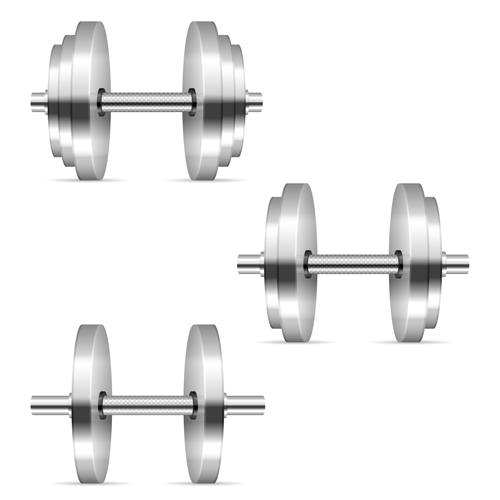 Silver dumbbell illustration vector 01 silver illustration dumbbell   