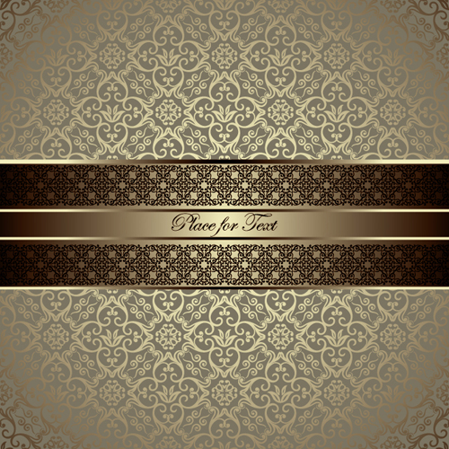 Vintage background with decor floral vector 05 vintage floral decor background   