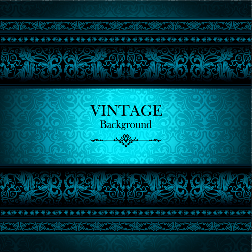 Vintage background with decor floral vector 04 vintage floral decor background   