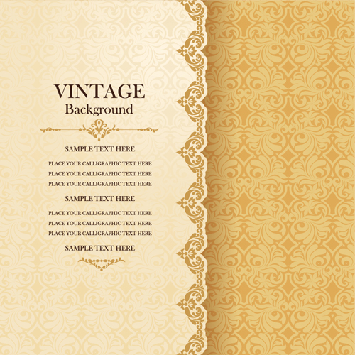 Vintage background with decor floral vector 03 vintage floral decor background   