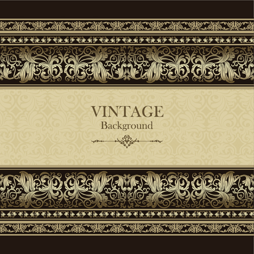 Vintage background with decor floral vector 02 vintage floral decor background   